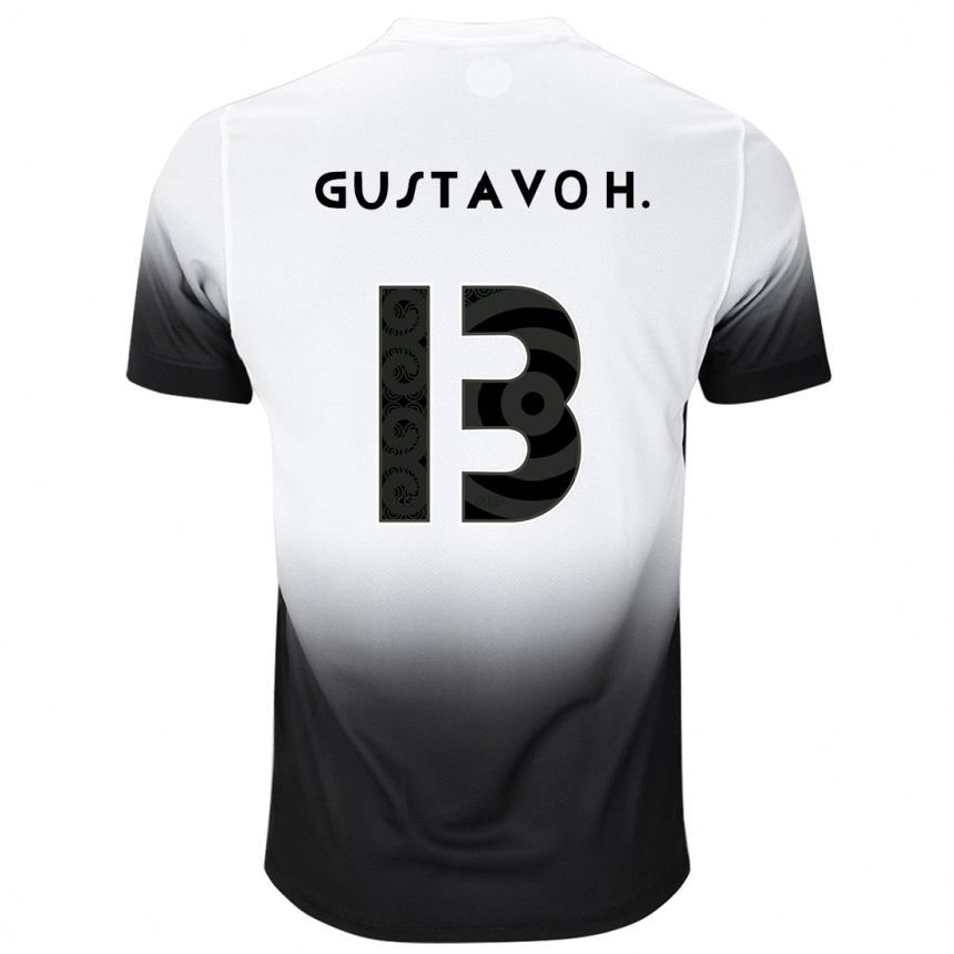 Niño Fútbol Camiseta Gustavo Henrique #13 Blanco Negro 1ª Equipación 2024/25 Perú