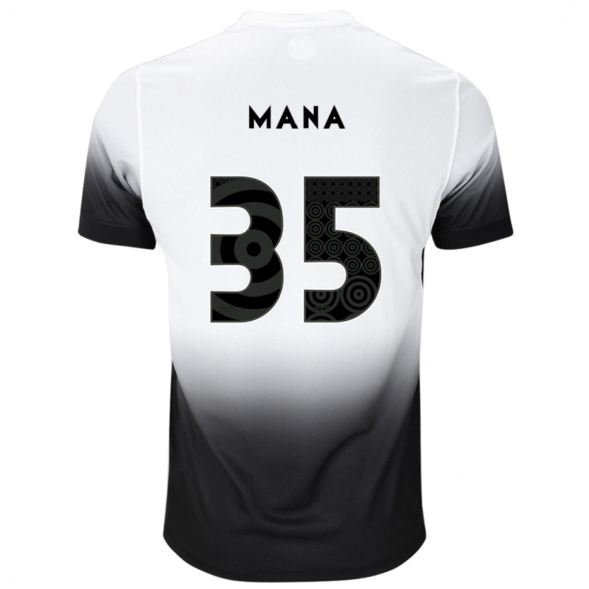 Niño Fútbol Camiseta Léo Mana #35 Blanco Negro 1ª Equipación 2024/25 Perú