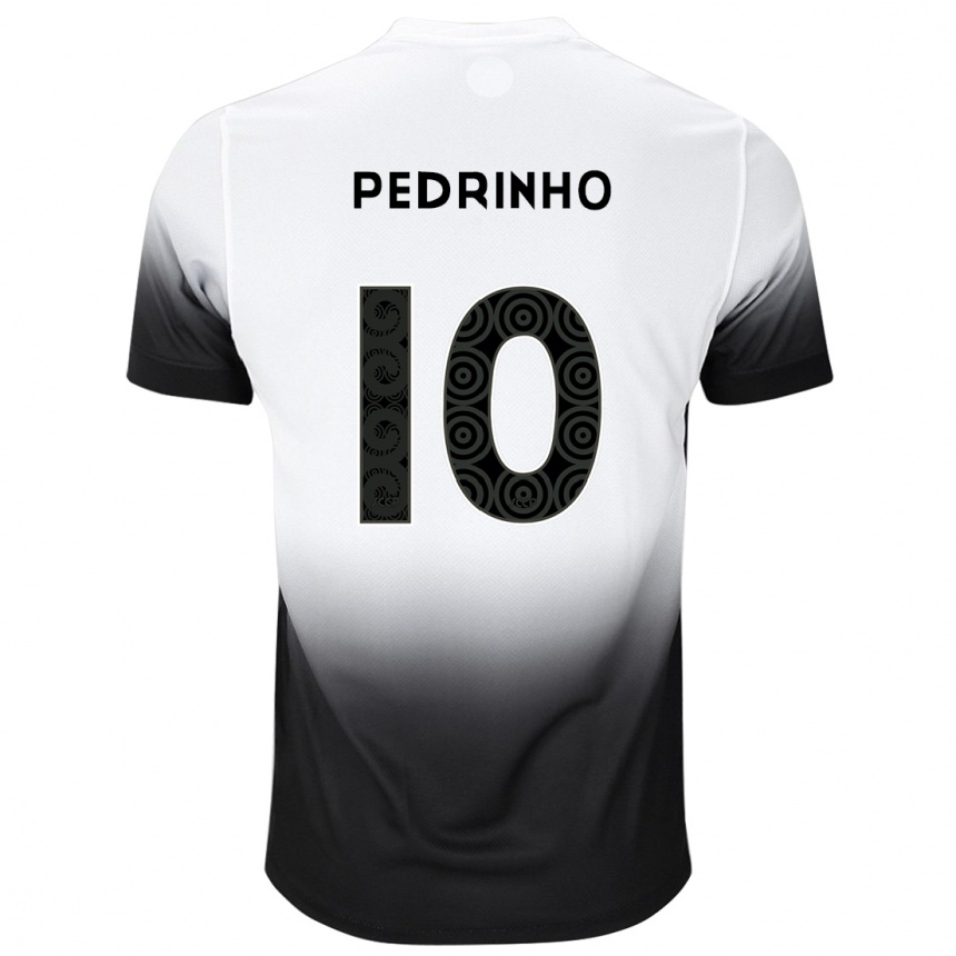 Niño Fútbol Camiseta Pedrinho #10 Blanco Negro 1ª Equipación 2024/25 Perú