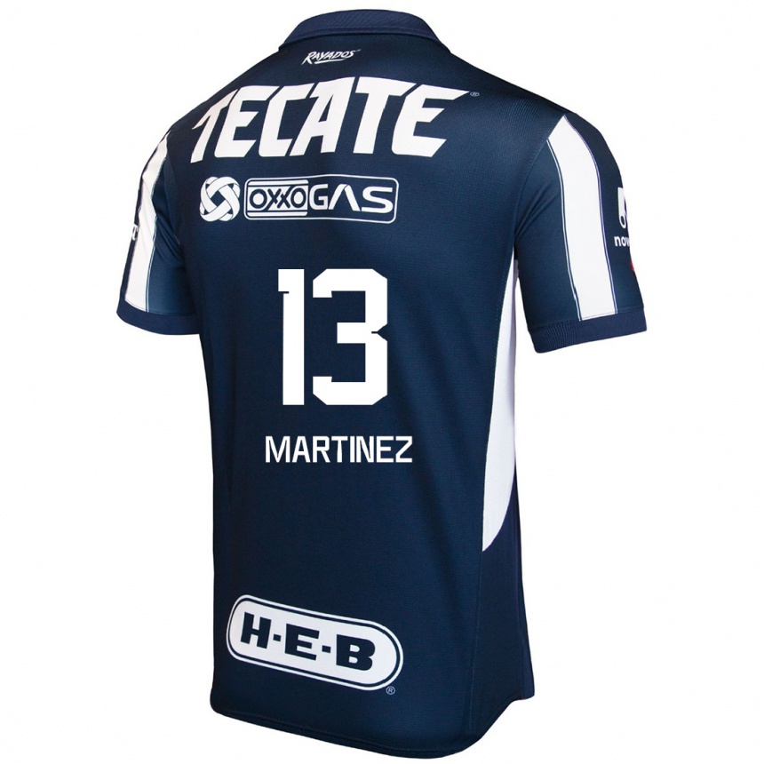 Niño Fútbol Camiseta Jaziel Martínez #13 Azul Rojo Blanco 1ª Equipación 2024/25 Perú