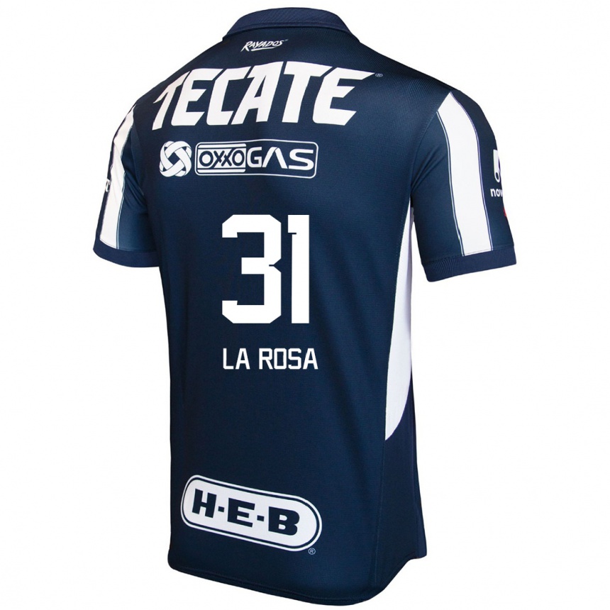 Niño Fútbol Camiseta Roberto De La Rosa #31 Azul Rojo Blanco 1ª Equipación 2024/25 Perú