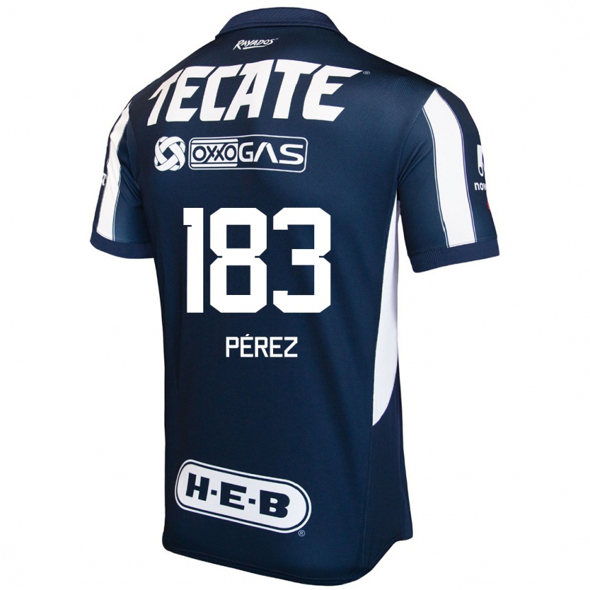 Niño Fútbol Camiseta Santiago Pérez #183 Azul Rojo Blanco 1ª Equipación 2024/25 Perú