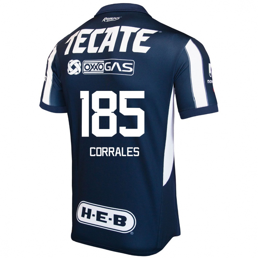 Niño Fútbol Camiseta Ángel Corrales #185 Azul Rojo Blanco 1ª Equipación 2024/25 Perú