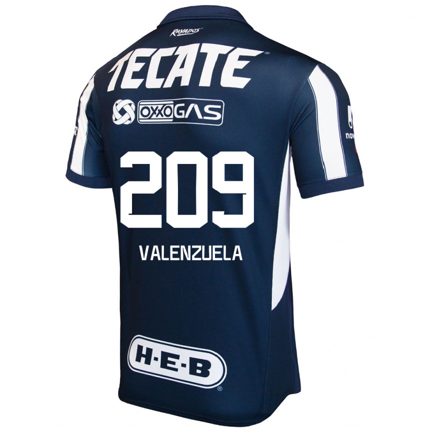 Niño Fútbol Camiseta Francisco Valenzuela #209 Azul Rojo Blanco 1ª Equipación 2024/25 Perú