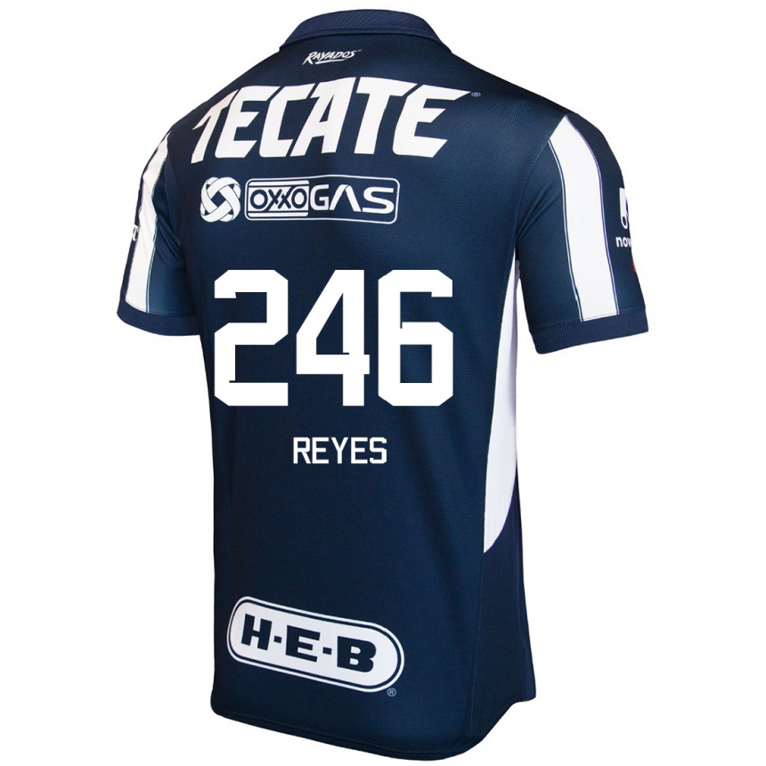 Niño Fútbol Camiseta Cristian Reyes #246 Azul Rojo Blanco 1ª Equipación 2024/25 Perú