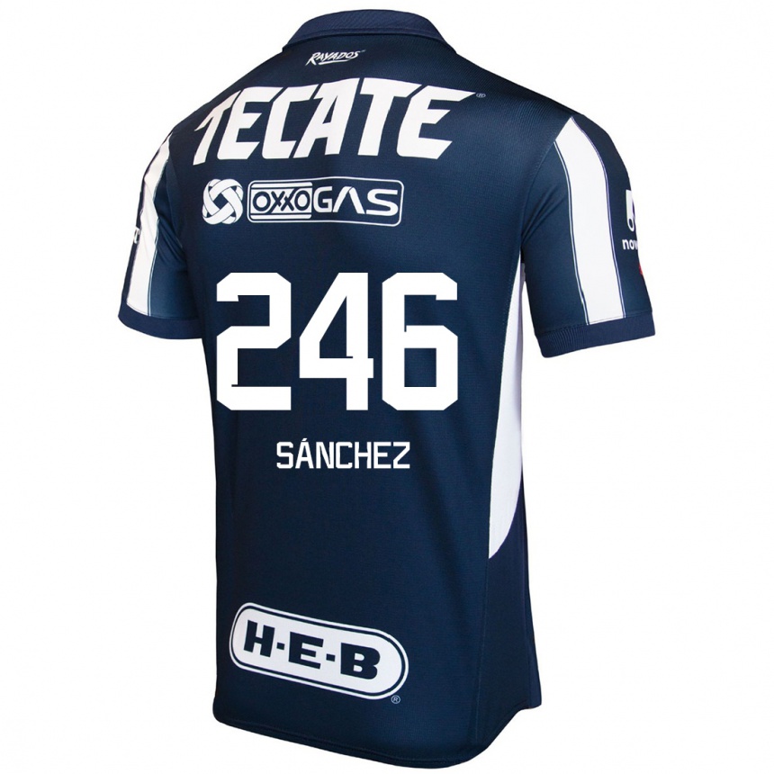 Niño Fútbol Camiseta Diego Sánchez #246 Azul Rojo Blanco 1ª Equipación 2024/25 Perú