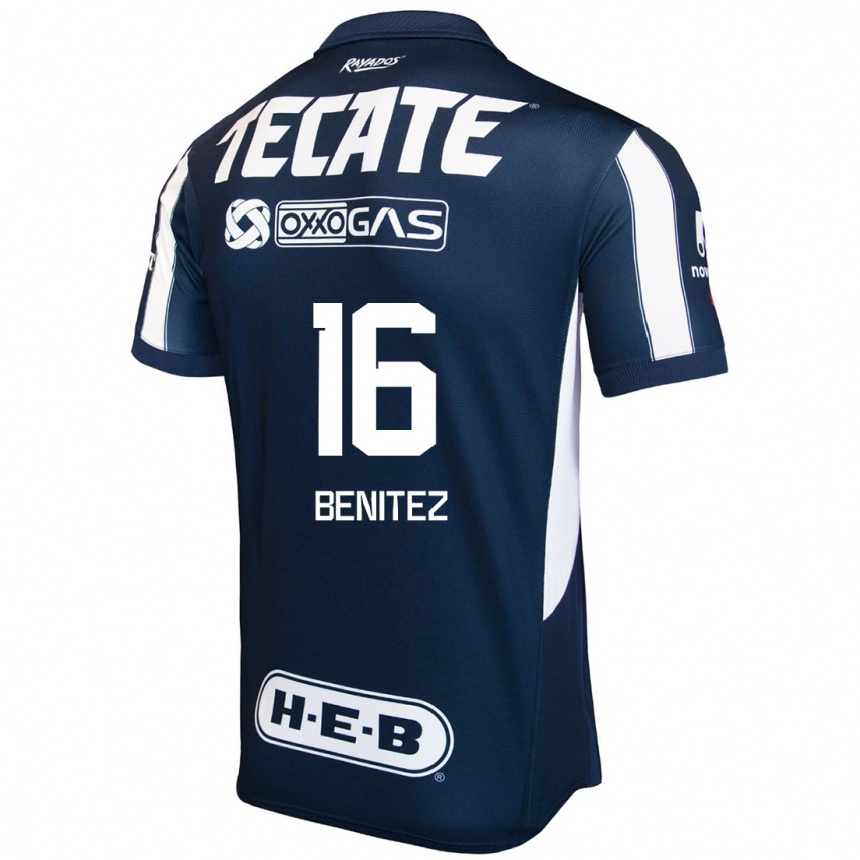 Niño Fútbol Camiseta Xanic Benitez #16 Azul Rojo Blanco 1ª Equipación 2024/25 Perú