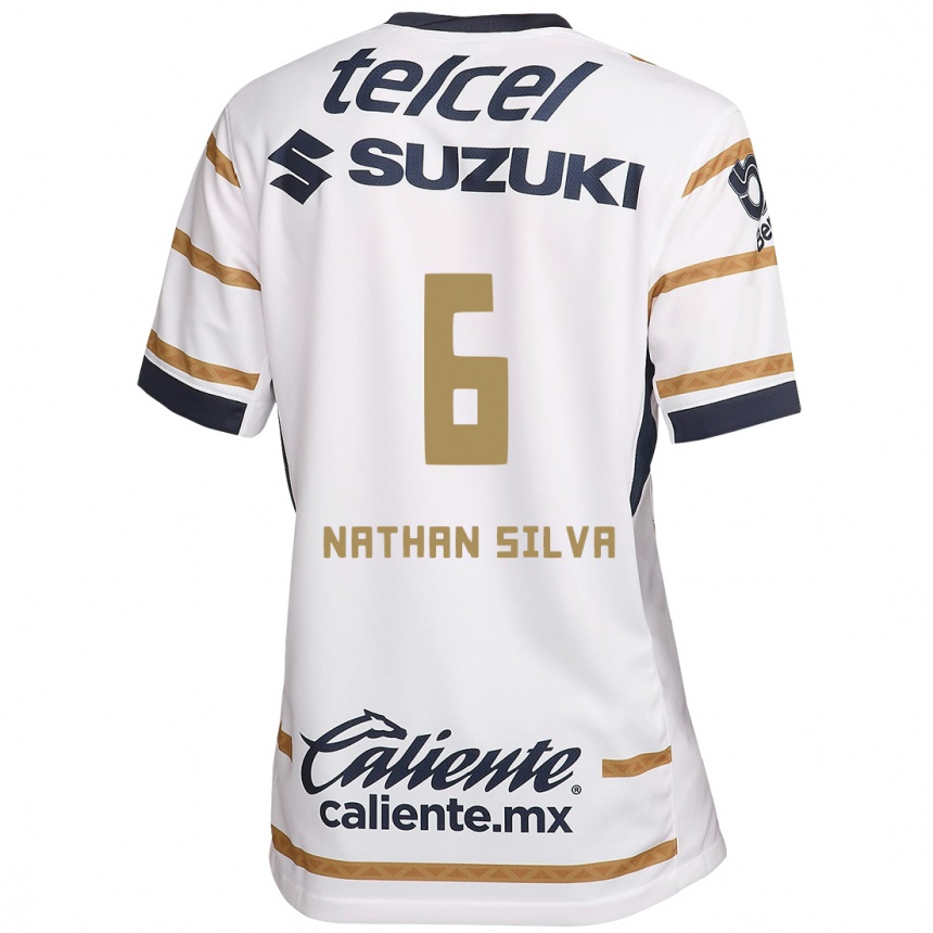 Niño Fútbol Camiseta Nathan Silva #6 Obsidiana Blanca 1ª Equipación 2024/25 Perú