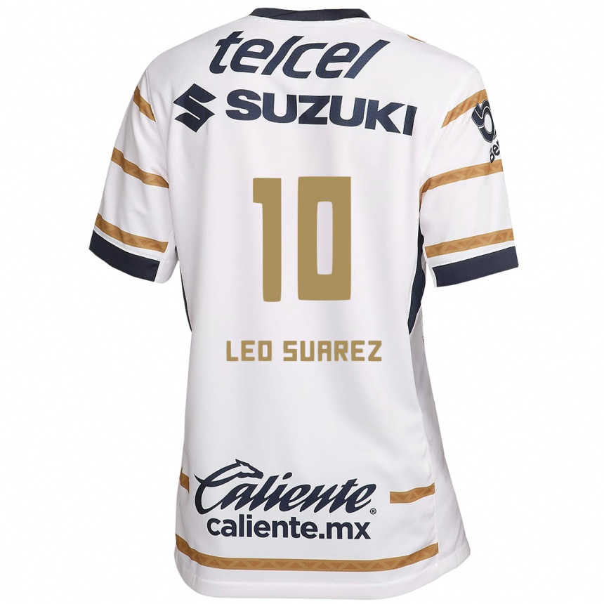 Niño Fútbol Camiseta Leo Suárez #10 Obsidiana Blanca 1ª Equipación 2024/25 Perú