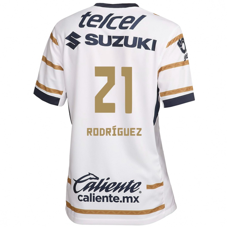 Niño Fútbol Camiseta Michell Rodríguez #21 Obsidiana Blanca 1ª Equipación 2024/25 Perú