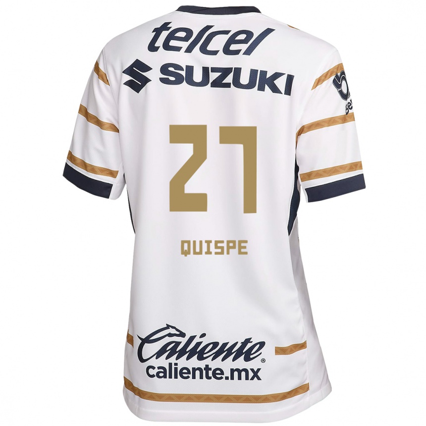 Niño Fútbol Camiseta Piero Quispe #27 Obsidiana Blanca 1ª Equipación 2024/25 Perú