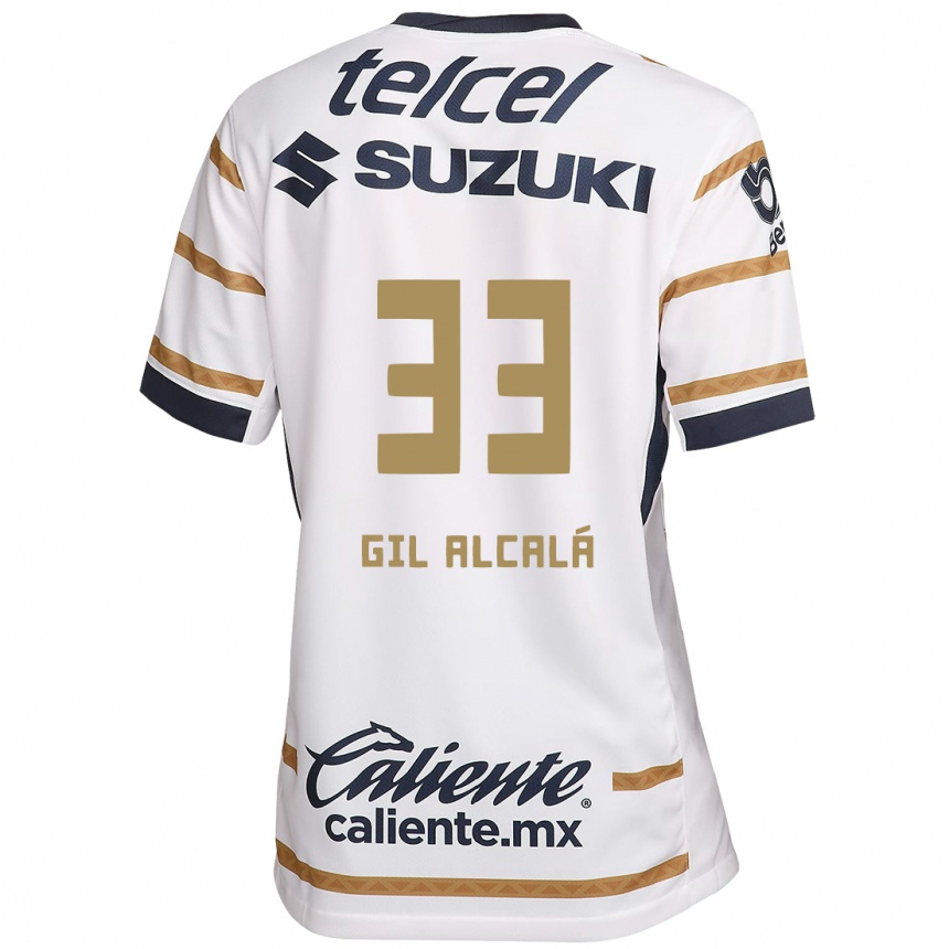 Niño Fútbol Camiseta Gil Alcalá #33 Obsidiana Blanca 1ª Equipación 2024/25 Perú