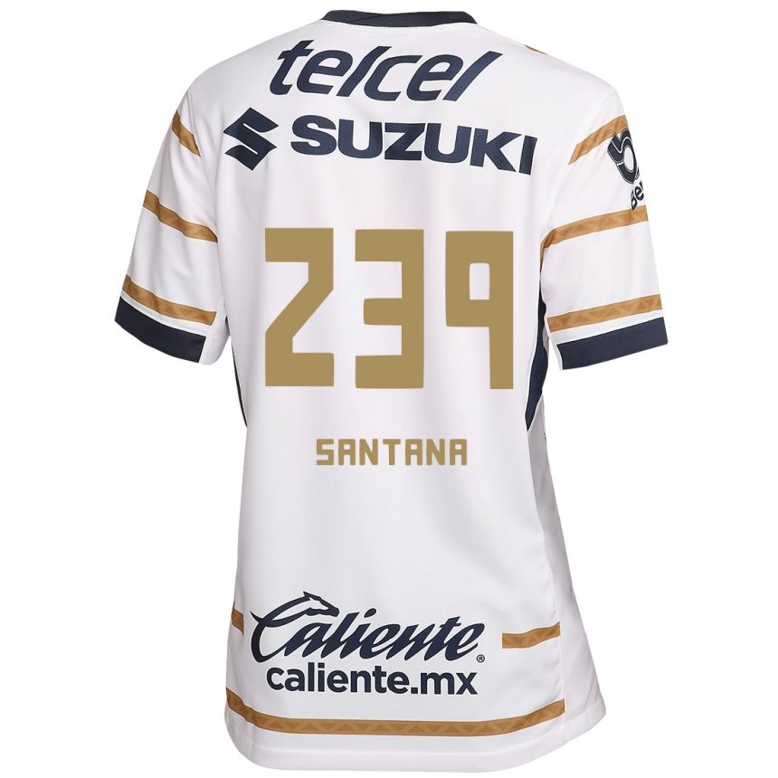 Niño Fútbol Camiseta Guillermo Santana #239 Obsidiana Blanca 1ª Equipación 2024/25 Perú