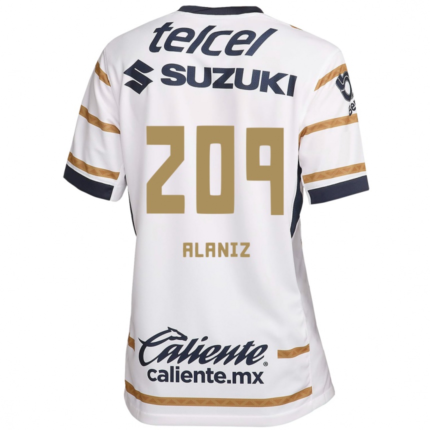 Niño Fútbol Camiseta Jorge Alaniz #209 Obsidiana Blanca 1ª Equipación 2024/25 Perú