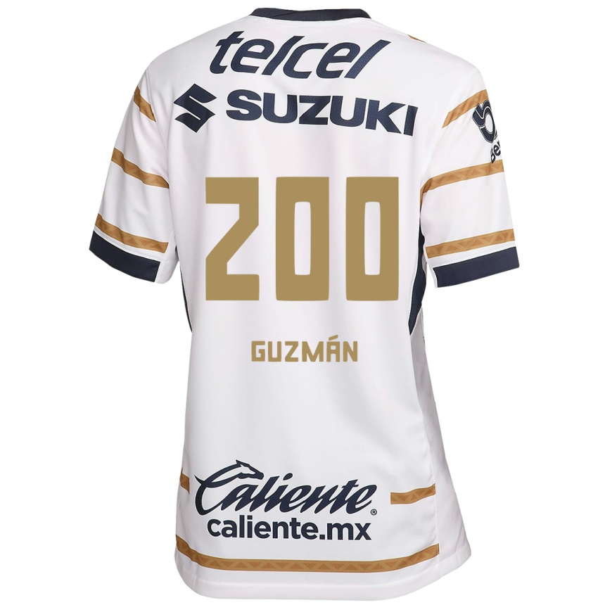 Niño Fútbol Camiseta Alan Guzmán #200 Obsidiana Blanca 1ª Equipación 2024/25 Perú