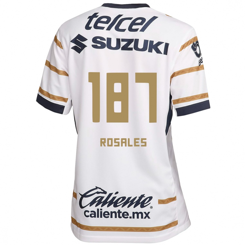 Niño Fútbol Camiseta Alonso Rosales #187 Obsidiana Blanca 1ª Equipación 2024/25 Perú