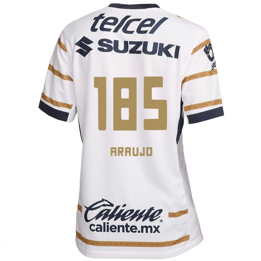 Niño Fútbol Camiseta Andrés Araujo #185 Obsidiana Blanca 1ª Equipación 2024/25 Perú