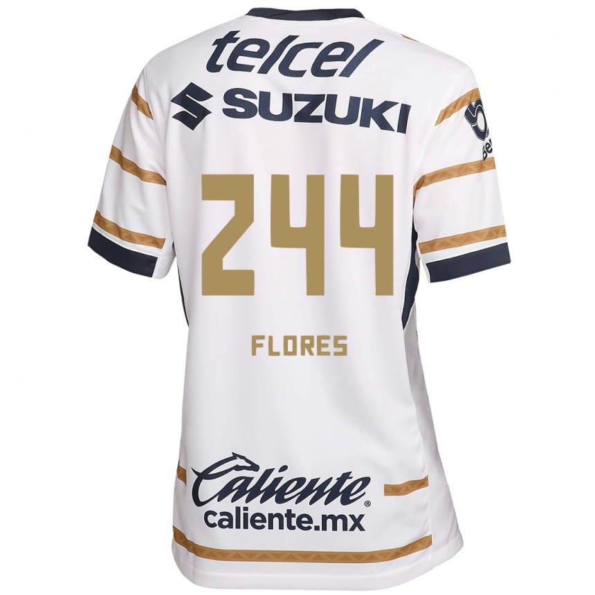 Niño Fútbol Camiseta Jonathan Flores #244 Obsidiana Blanca 1ª Equipación 2024/25 Perú