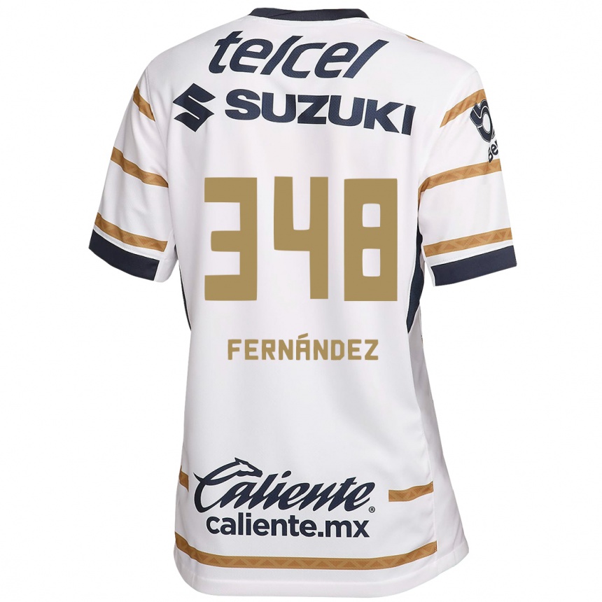 Niño Fútbol Camiseta Yerik Fernández #348 Obsidiana Blanca 1ª Equipación 2024/25 Perú