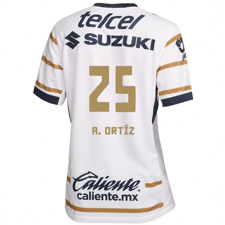 Niño Fútbol Camiseta Arturo Ortiz #25 Obsidiana Blanca 1ª Equipación 2024/25 Perú