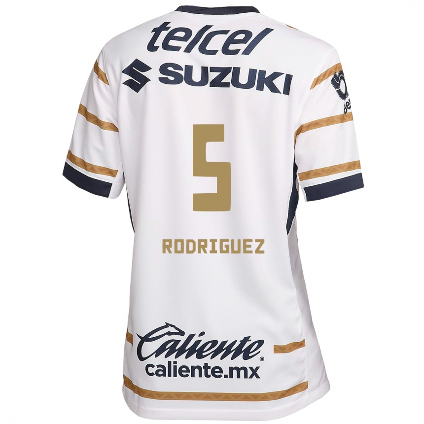 Niño Fútbol Camiseta Jeronimo Rodriguez #5 Obsidiana Blanca 1ª Equipación 2024/25 Perú