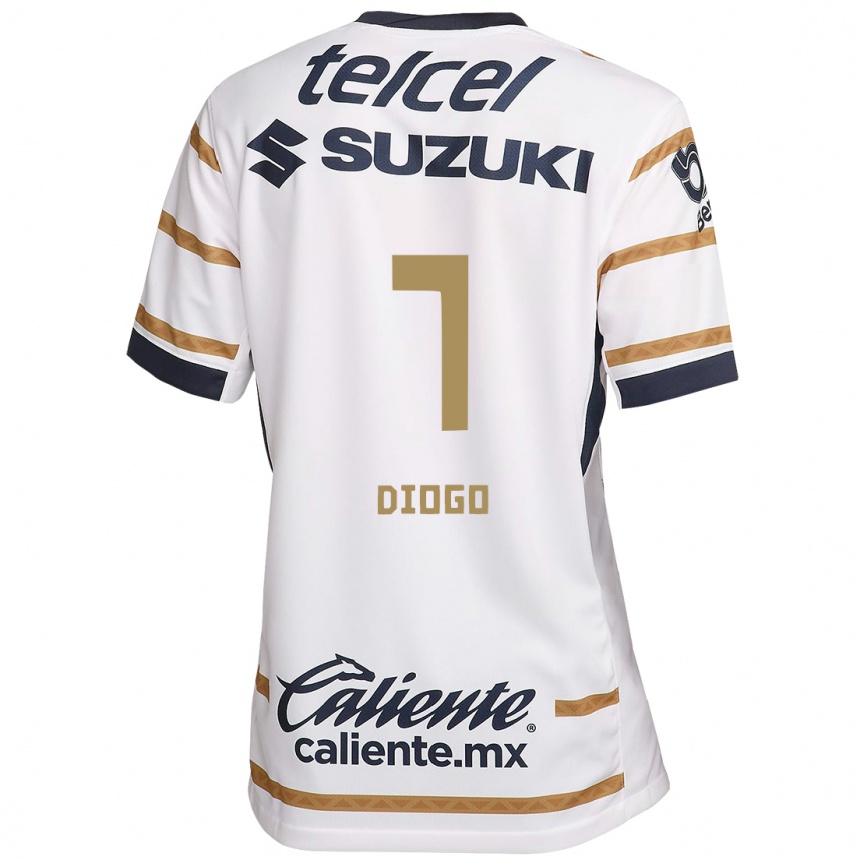 Niño Fútbol Camiseta Diogo #7 Obsidiana Blanca 1ª Equipación 2024/25 Perú