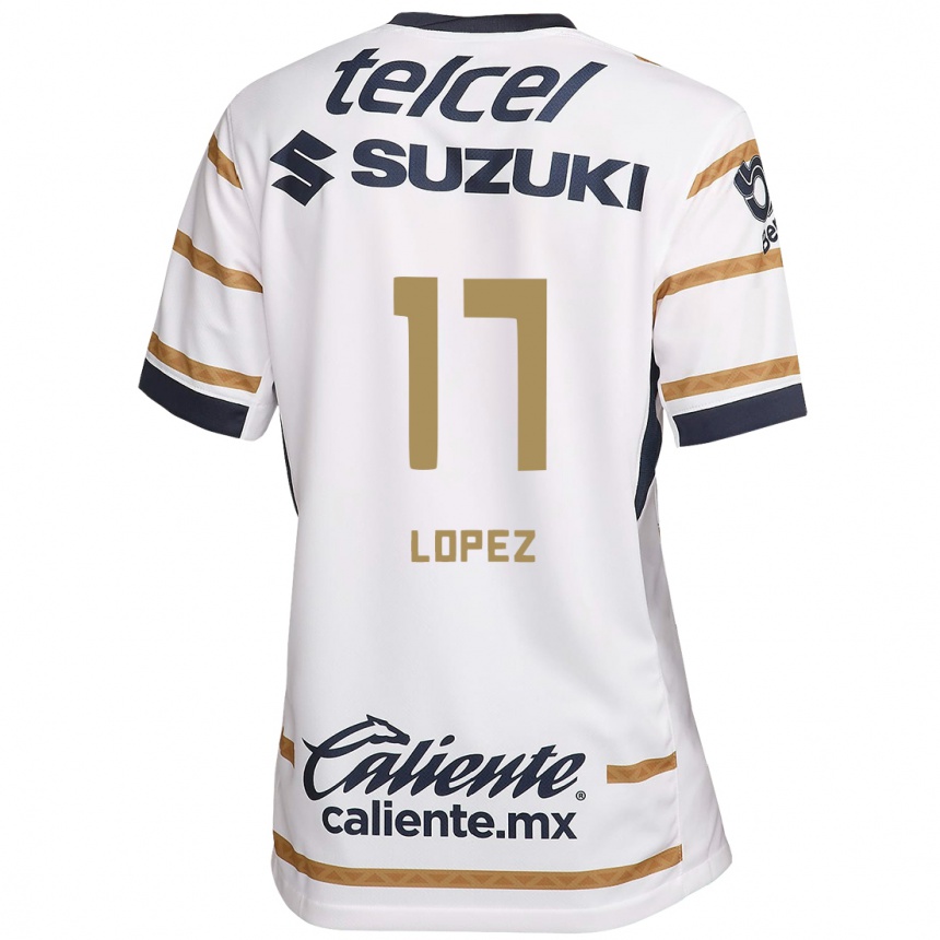 Niño Fútbol Camiseta Leonel Lopez #17 Obsidiana Blanca 1ª Equipación 2024/25 Perú