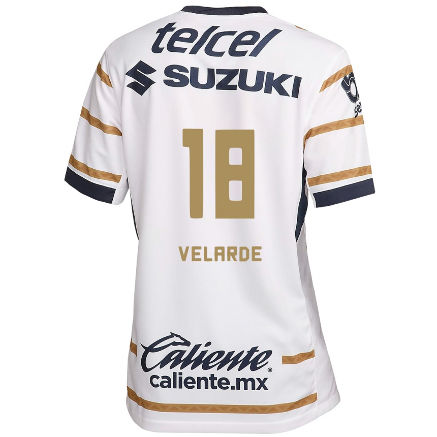 Niño Fútbol Camiseta Efrain Velarde #18 Obsidiana Blanca 1ª Equipación 2024/25 Perú