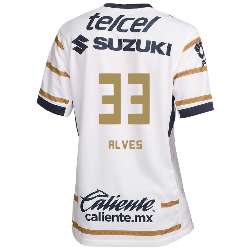 Niño Fútbol Camiseta Dani Alves #33 Obsidiana Blanca 1ª Equipación 2024/25 Perú