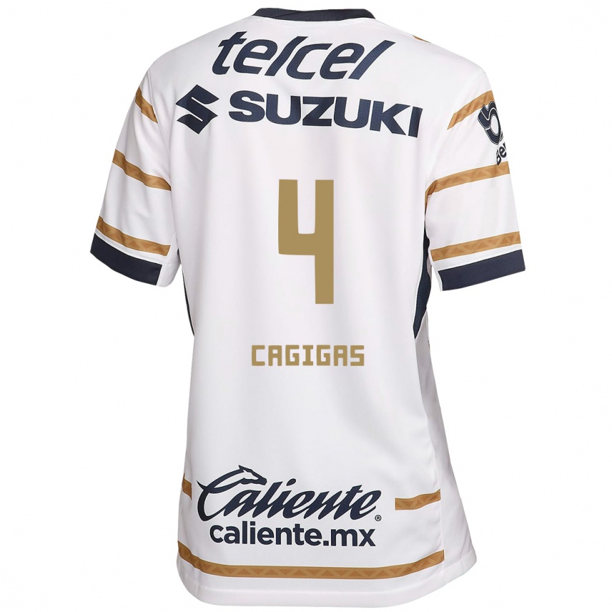 Niño Fútbol Camiseta Deneva Cagigas #4 Obsidiana Blanca 1ª Equipación 2024/25 Perú