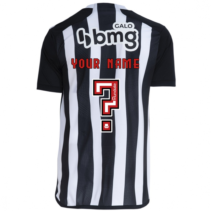 Niño Fútbol Camiseta Su Nombre #0 Blanco Negro 1ª Equipación 2024/25 Perú