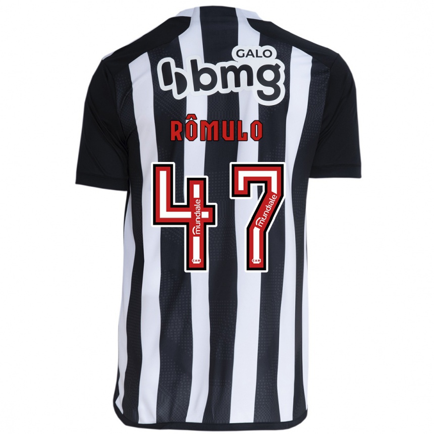 Niño Fútbol Camiseta Rômulo #47 Blanco Negro 1ª Equipación 2024/25 Perú