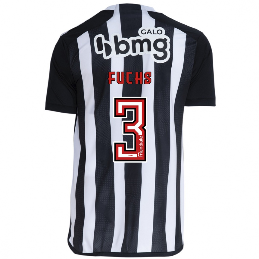 Niño Fútbol Camiseta Bruno Fuchs #3 Blanco Negro 1ª Equipación 2024/25 Perú