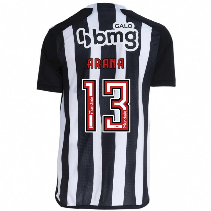 Niño Fútbol Camiseta Guilherme Arana #13 Blanco Negro 1ª Equipación 2024/25 Perú