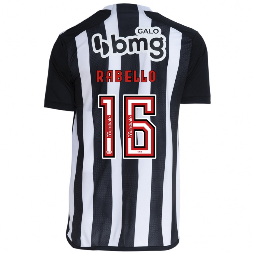 Niño Fútbol Camiseta Igor Rabello #16 Blanco Negro 1ª Equipación 2024/25 Perú