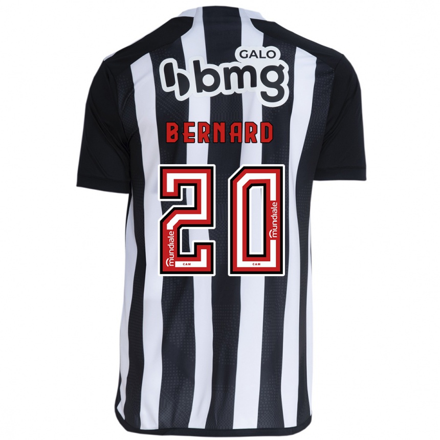 Niño Fútbol Camiseta Bernard #20 Blanco Negro 1ª Equipación 2024/25 Perú