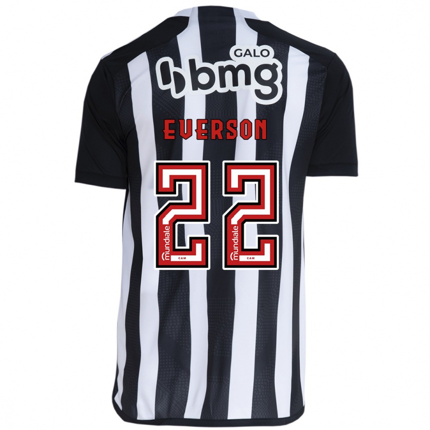 Niño Fútbol Camiseta Everson #22 Blanco Negro 1ª Equipación 2024/25 Perú