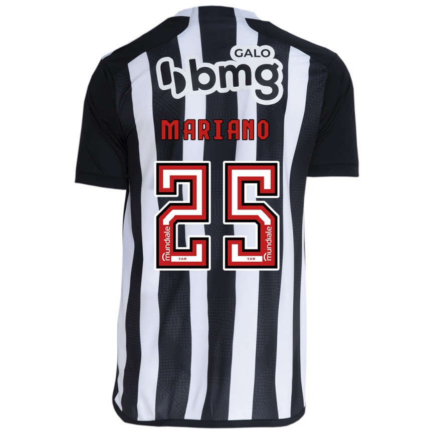 Niño Fútbol Camiseta Mariano #25 Blanco Negro 1ª Equipación 2024/25 Perú