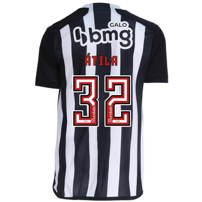 Niño Fútbol Camiseta Gabriel Átila #32 Blanco Negro 1ª Equipación 2024/25 Perú