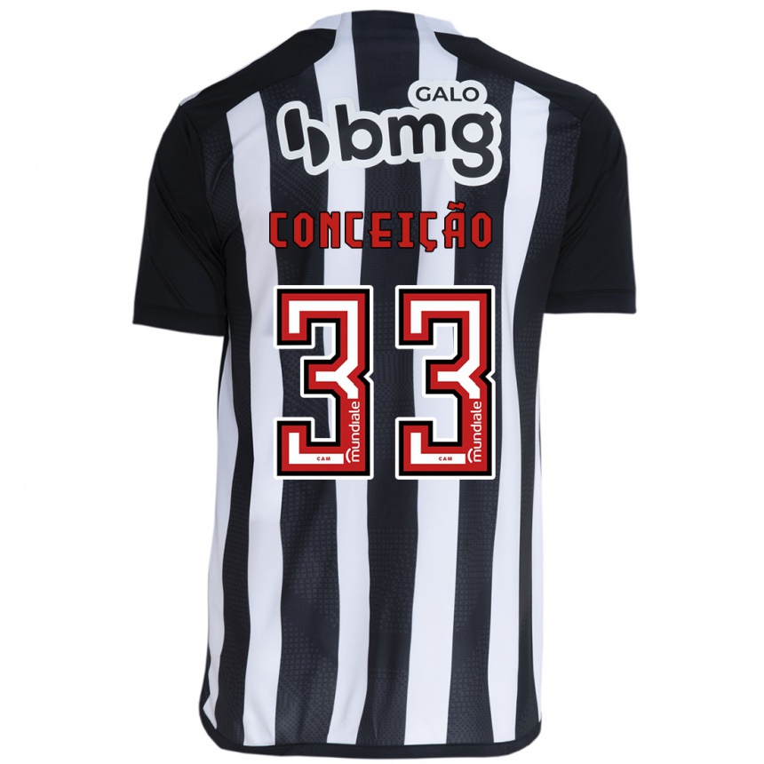 Niño Fútbol Camiseta Robert Conceição #33 Blanco Negro 1ª Equipación 2024/25 Perú