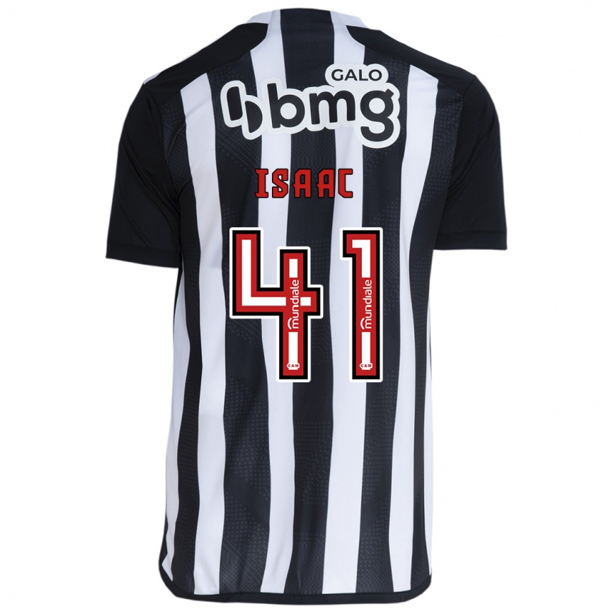 Niño Fútbol Camiseta Isaac #41 Blanco Negro 1ª Equipación 2024/25 Perú