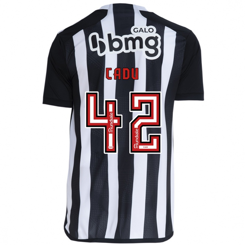 Niño Fútbol Camiseta Cadu #42 Blanco Negro 1ª Equipación 2024/25 Perú