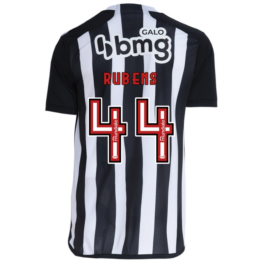 Niño Fútbol Camiseta Rubens #44 Blanco Negro 1ª Equipación 2024/25 Perú