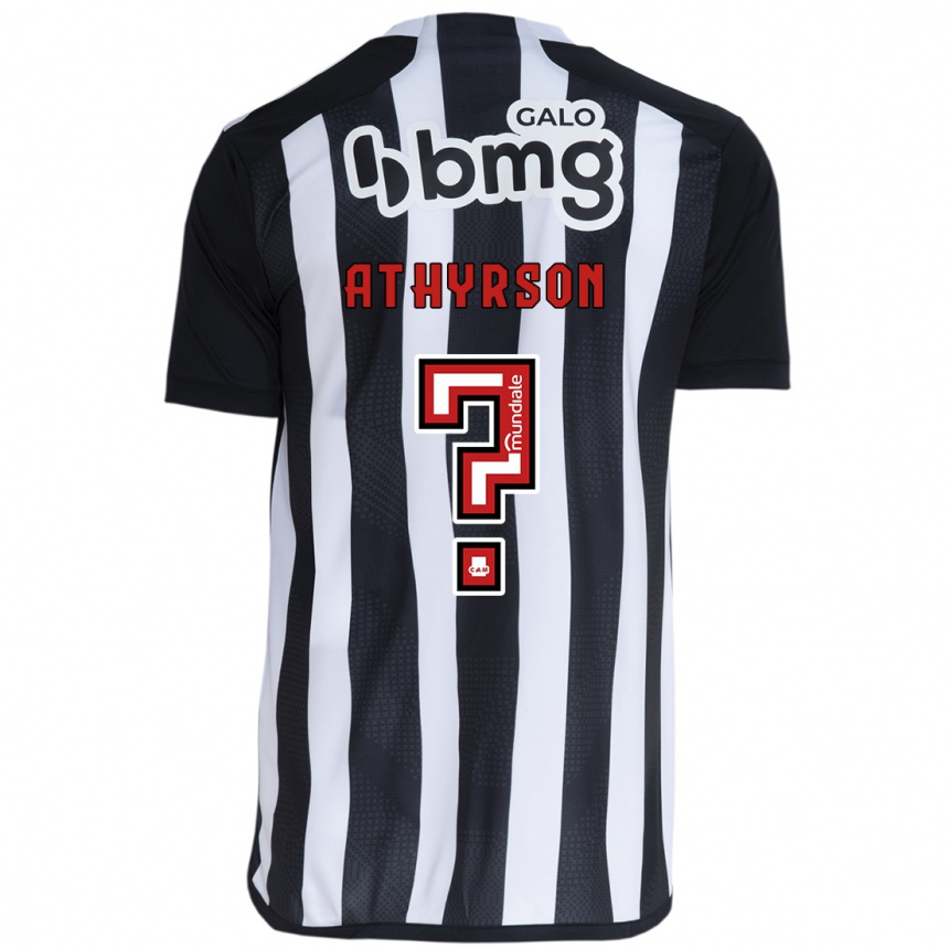 Niño Fútbol Camiseta Athyrson #0 Blanco Negro 1ª Equipación 2024/25 Perú