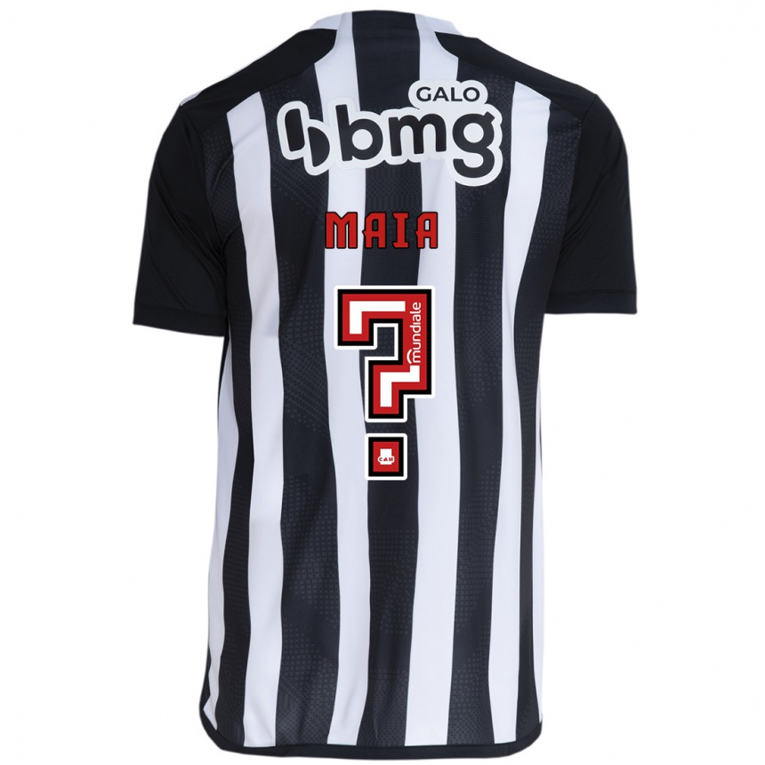 Niño Fútbol Camiseta Caio Maia #0 Blanco Negro 1ª Equipación 2024/25 Perú