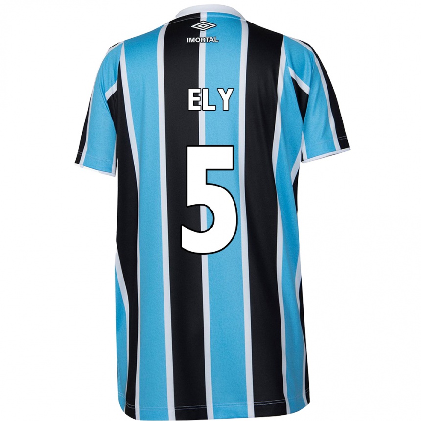 Niño Fútbol Camiseta Rodrigo Ely #5 Azul Negro Blanco 1ª Equipación 2024/25 Perú