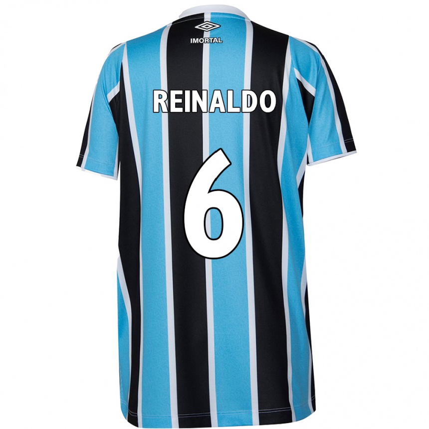 Niño Fútbol Camiseta Reinaldo #6 Azul Negro Blanco 1ª Equipación 2024/25 Perú