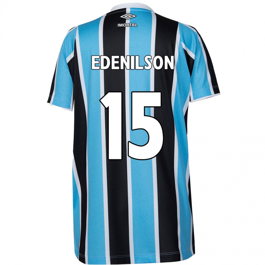 Niño Fútbol Camiseta Edenilson #15 Azul Negro Blanco 1ª Equipación 2024/25 Perú