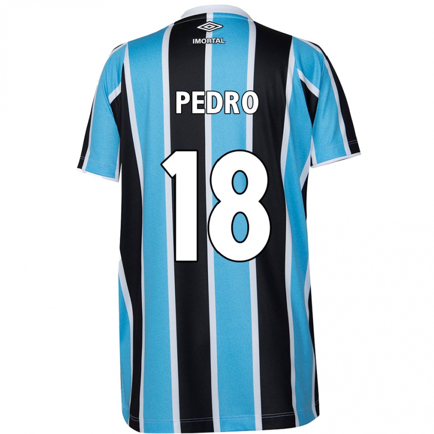 Niño Fútbol Camiseta João Pedro #18 Azul Negro Blanco 1ª Equipación 2024/25 Perú