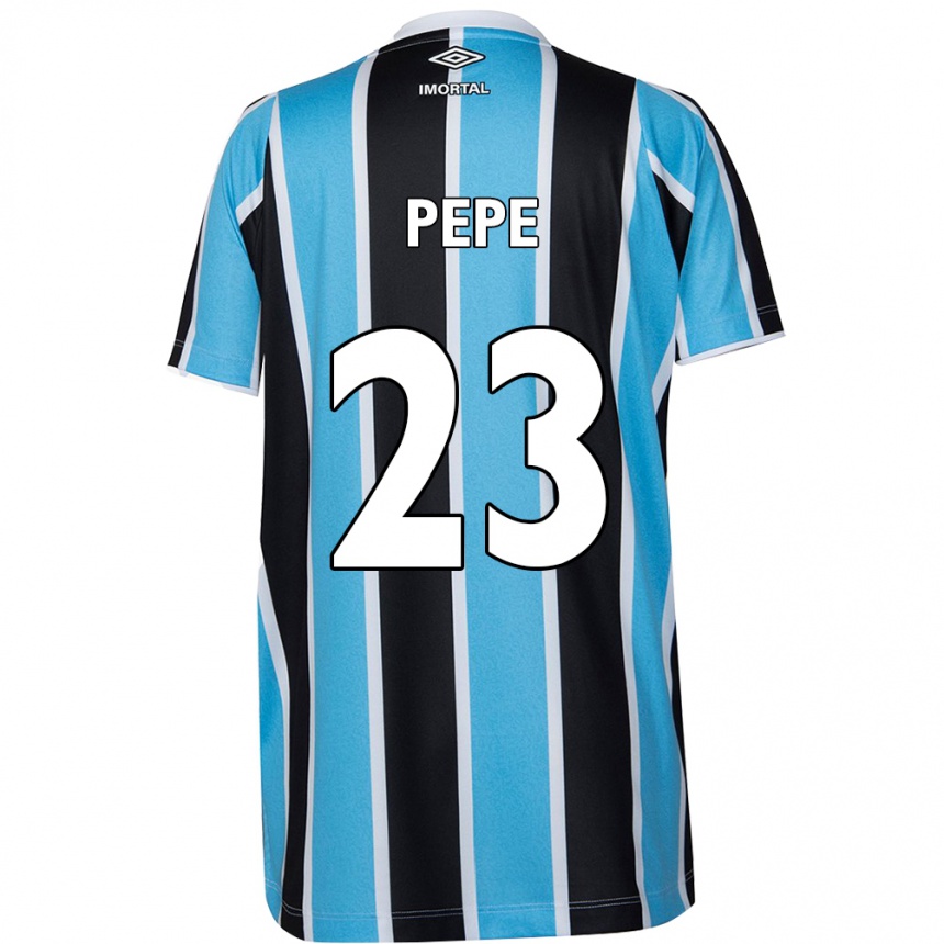 Niño Fútbol Camiseta Pepê #23 Azul Negro Blanco 1ª Equipación 2024/25 Perú